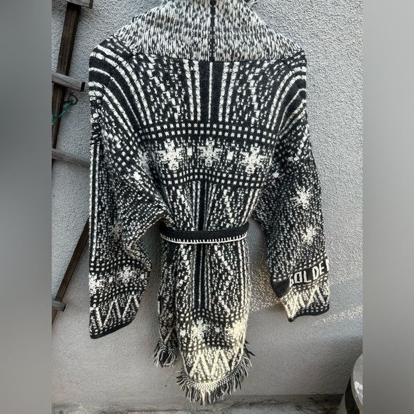 GOLDEN GOOSE Journey belted fringed Fair Isle alpaca and wool-blend cardigan - Picture 16 of 16